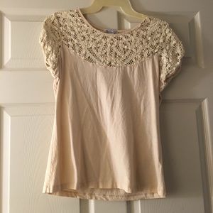Beige Top with Lace detail